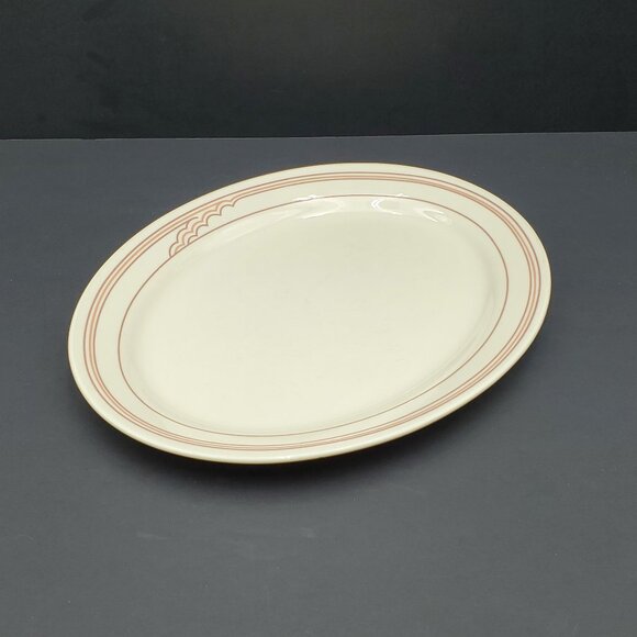 Corning Comcor Tableware Cumulus Platter Beige Oval Serving Plate Peach Mauve - Picture 3 of 7